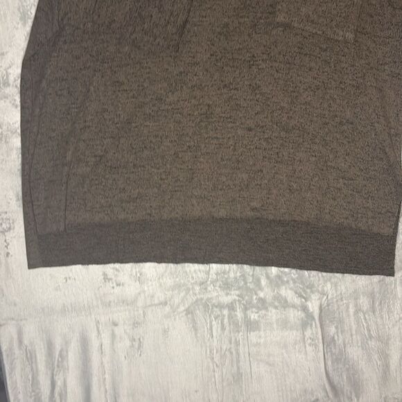 Philosophy Raw Hemmed Soft Heathered Brown Crew Short Sleeve Sweater Size XL - Picture 5 of 9